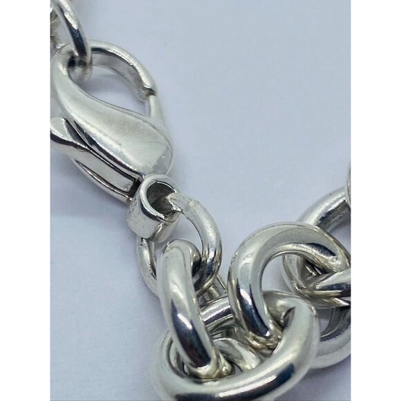 SOLD!!!Tiffany & Co Sterling Silver Blank Heart Tag Charm Bracelet 8" - Picture 3 of 9